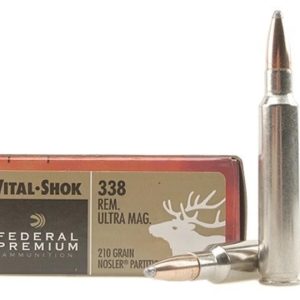 Federal Premium Vital-Shok Ammunition 338 Remington Ultra Magnum 210 Grain Nosler Partition Box of 20