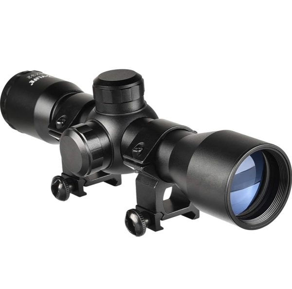 CVLIFE 4×32 Compact Rifle Scope Crosshair Optics Hunting Gun Scope with 20mm Free Mounts - Image 3