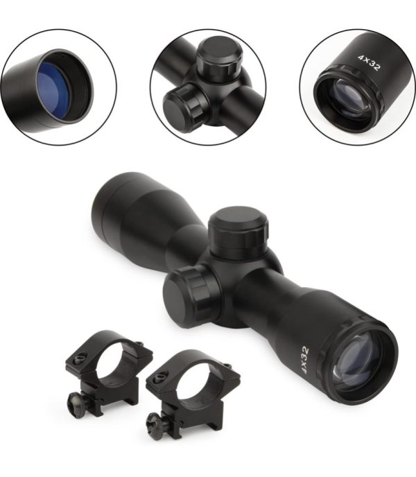 UMsky Air Rifle Scope 4×32 Airsoft Sniper Scopes With Free 22mm/11mm Rail Mount for Tactical Hunting Sight Optics - Image 3